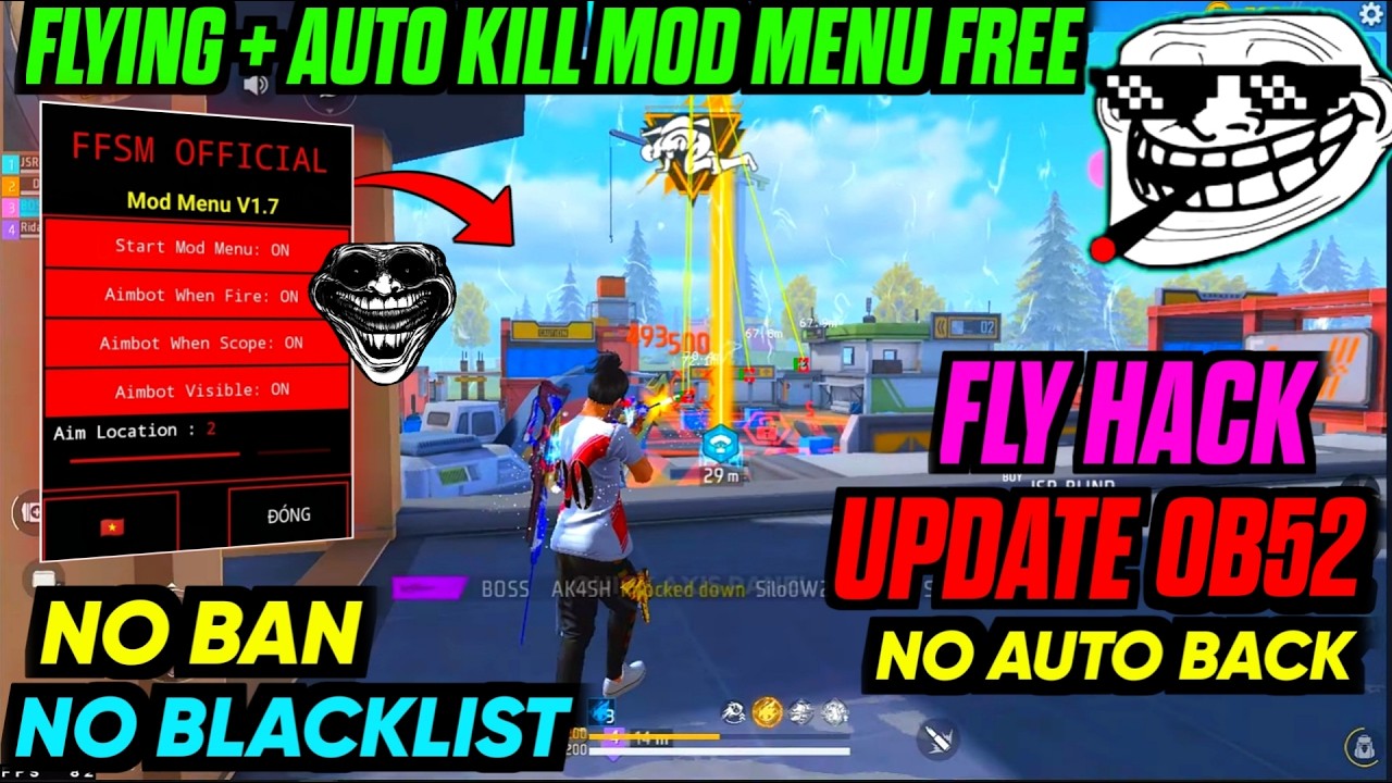 Free Fire Hack ✅ Free Fire Headshot Hack 👽 Freefire Mod Menu Apk Auto kill + fly Hack FF Panel Hack
