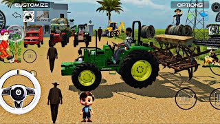 Farming Tractor🌾|Wheat🌾 loading By Pickup🛻|John Deere with Seeder#androidgameplay#tractor#pickup#jcb screenshot 4