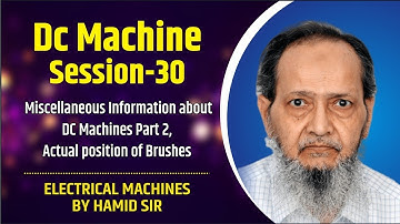 DC Machine Session-30 Miscellaneous Information about DC Machines Part 2, Actual position of Brushes