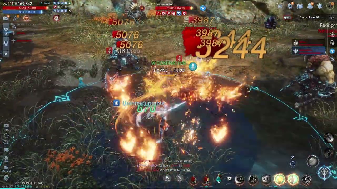 SIXPNC | HIRO Mir4 Warrior vs Sorcerer & Lancer [WDomi]