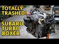 Tearing Down A TRASHED Subaru EJ255 Turbo Engine!