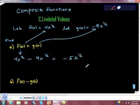 Algebra Composite Functions Add and Subtract