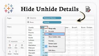 How to hide or unhide columns in Tableau (Table Mastery)