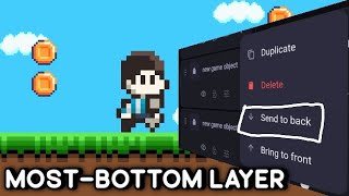 Place objects in the bottom layer | Max2D 