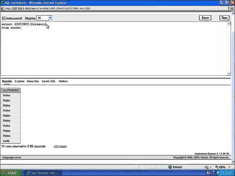 18 SQL with Oracle 10g XE   Using the DISTINCT Function