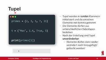 04. Listen und Tupel | Vorlesung Python | HWR Berlin