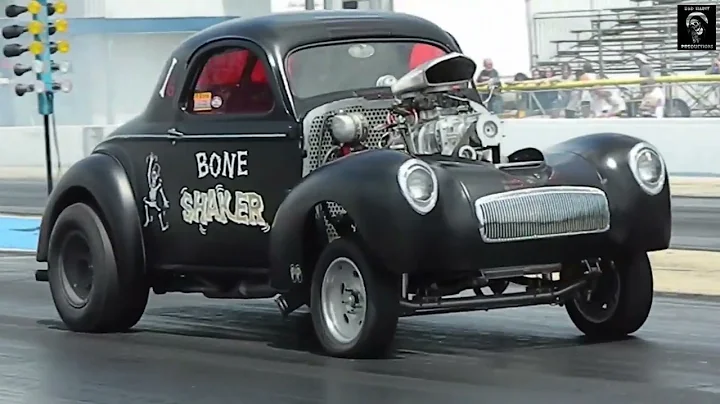 2023 Glory Days Vintage Drags Day 1,  Brew City Gassers going at it from Byron Dragway