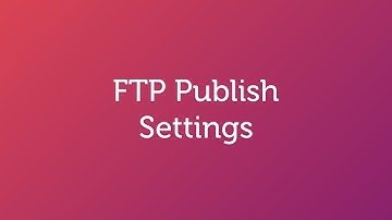 Webby – FTP Publish Settings | Host My Website Online