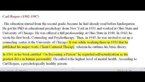PSY502||Lecture#37||short video||HUMANISTIC PSYCHOLOGY