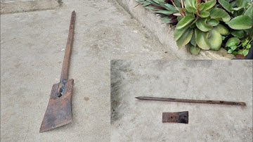 Làm một cái Thuổng đào đất từ nhíp xe và xà beng siêu bền, nhiều lực-Crafting farm tools