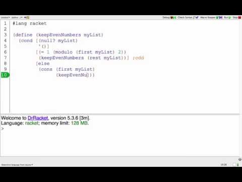 Back-pocket code: Filter a List (Racket)
