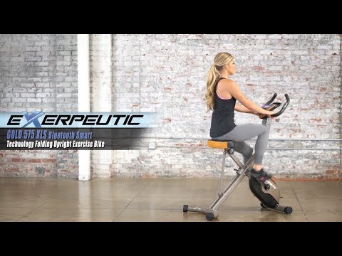4103 - Exerpeutic GOLD 575 XLS Bluetooth Smart Technology Folding Upright Exercise Bike (New App)