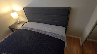 Review for Allewie King Bed Frame Platform Bed with Fabric Upholstered Headboard