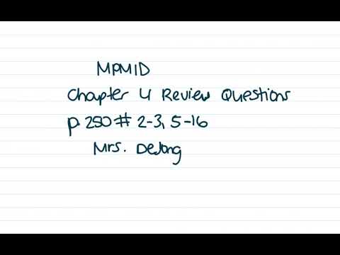 MPM1D - Ch. 4 Review Questions (Part 1) - YouTube