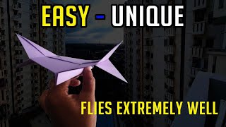 EASIEST PAPER PLANE THAT FLYS 100 M - how to make a paper airplane that flies far  - GEMINI