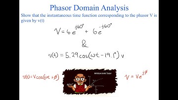 Show the instantaneous time function corresponding to the phasor V is given by v(t) - AC Analysis