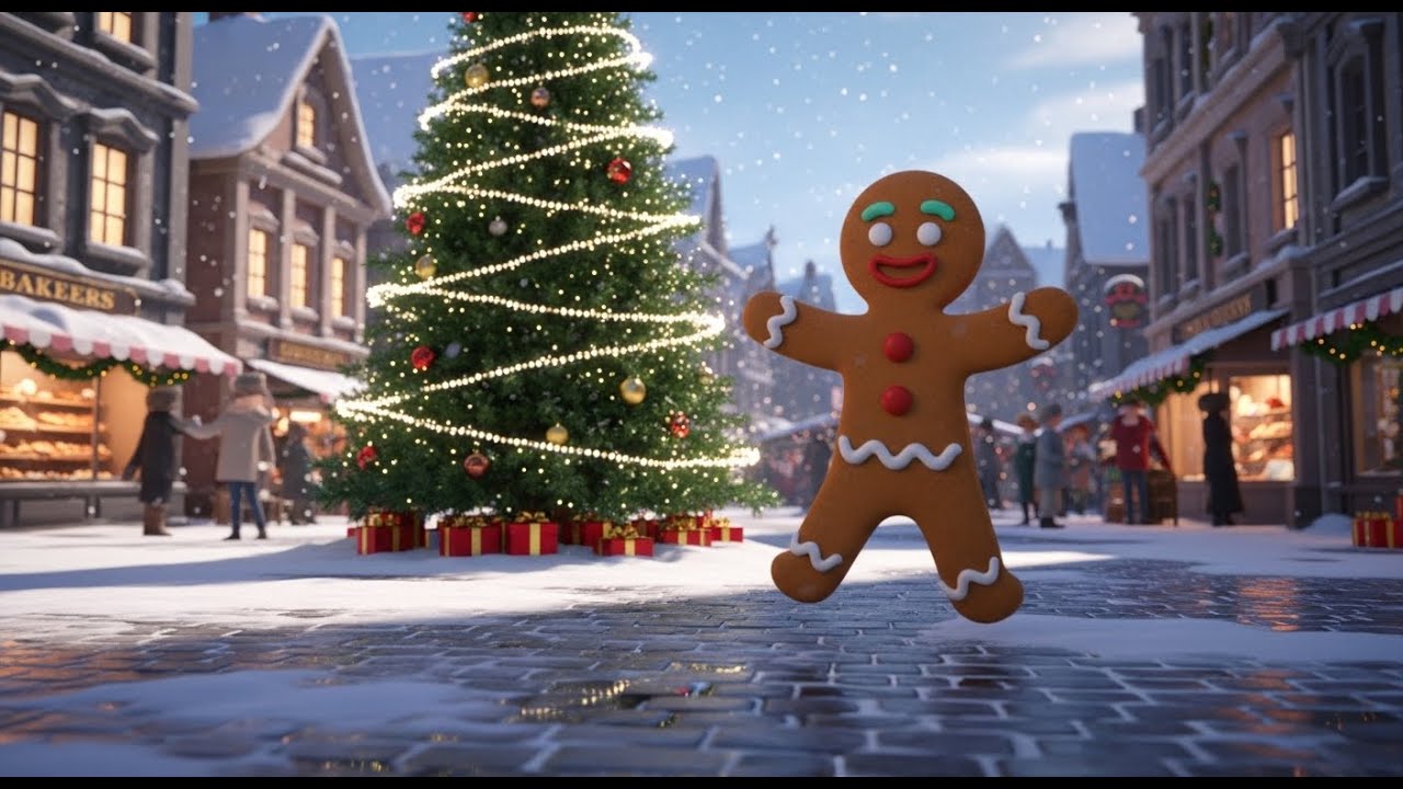 The Gingerbread Man’s Christmas Run | Fun Holiday Rhyme for Kids | Nursery Rhymes for Children