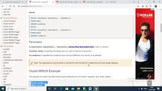 Oracle MINUS operator  22