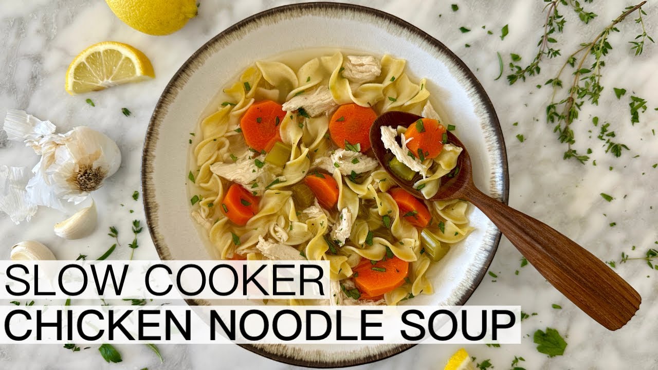 The BEST Slow Cooker Chicken Noodle Soup Recipe ... - YouTube