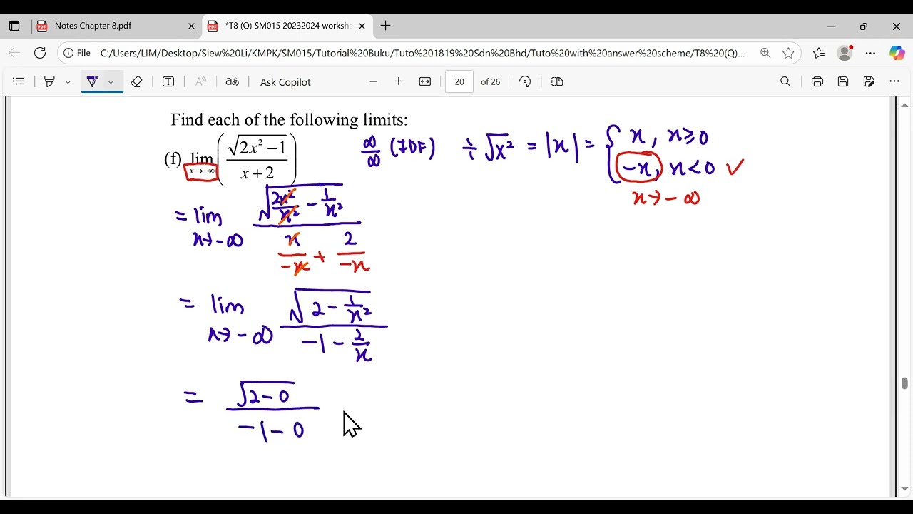 T8 Q9f Limit At Infinity: IDF SM015