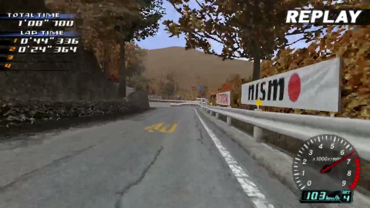 【TAS】【CP3＆4ベストタイム】psp 頭文字D いろは坂 下り 晴れ 2'55"551 