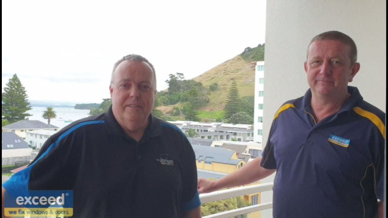 Exceed - we fix windows & doors. Customer's review. Atrium Apartments Builiding Mount Maunganui