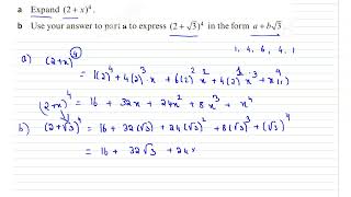 Chapter 6#Binomial expansion# Exercise 6A#Problem 4#Expand#Use your answer to part a to express