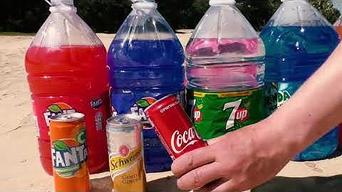 EXPERIMENT:Big Orange Underground Eruption From Toothpaste From Coca-cola ,Fanta, Mirinda and MENTOS