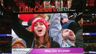 Little Caesars Arena Sing along  Living On A Prayer (Followed with a goal)