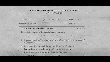 Ap 10th Class Fa-1💯V. imp Maths Question Paper 2024-25 || 10th Class Self Assessment-1 Maths 2024