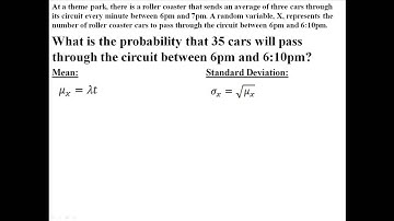 Mean and Standard Deviation of Poisson Random Variables