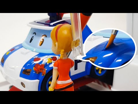 Coloring Rescue <strong>Team</strong> | POLI in <strong>Real</strong> Life | Cartoon for Children | Toy Playing | Robocar POLI TV