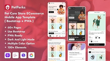 PetPerks - Pet Care Store eCommerce Mobile App Template ( Bootstrap + PWA ) #bootstrap  #template
