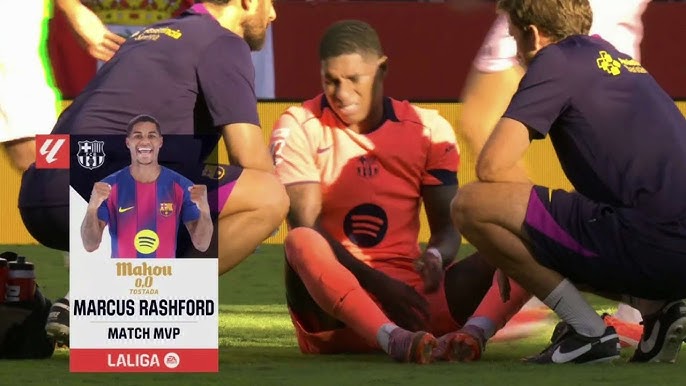 Marcus Rashford INJURED After Full-Time Vs Sevilla | Barcelona Vs Sevilla - YouTube