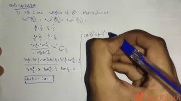 If A,B,C are angles of a triangle ,then the minimum value of tan^(2)(A/2)+tan^(2)(B/2)+tan^(2)(C...