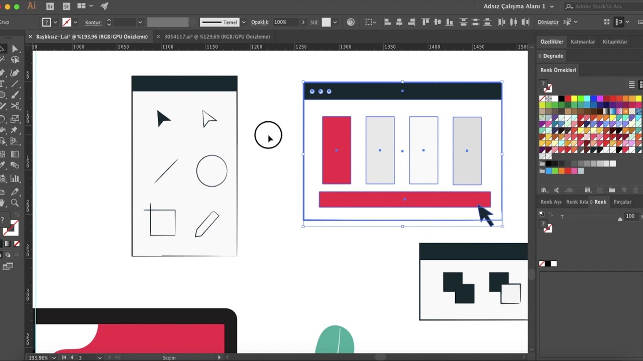How to make a banner in Adobe Illustrator CC / Illustrator'da banner ...