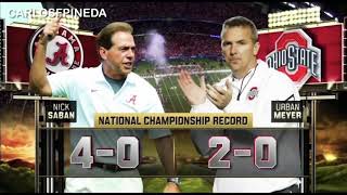 Nick Saban vs Urban Meyer head to head clip Alabama vs Ohio State