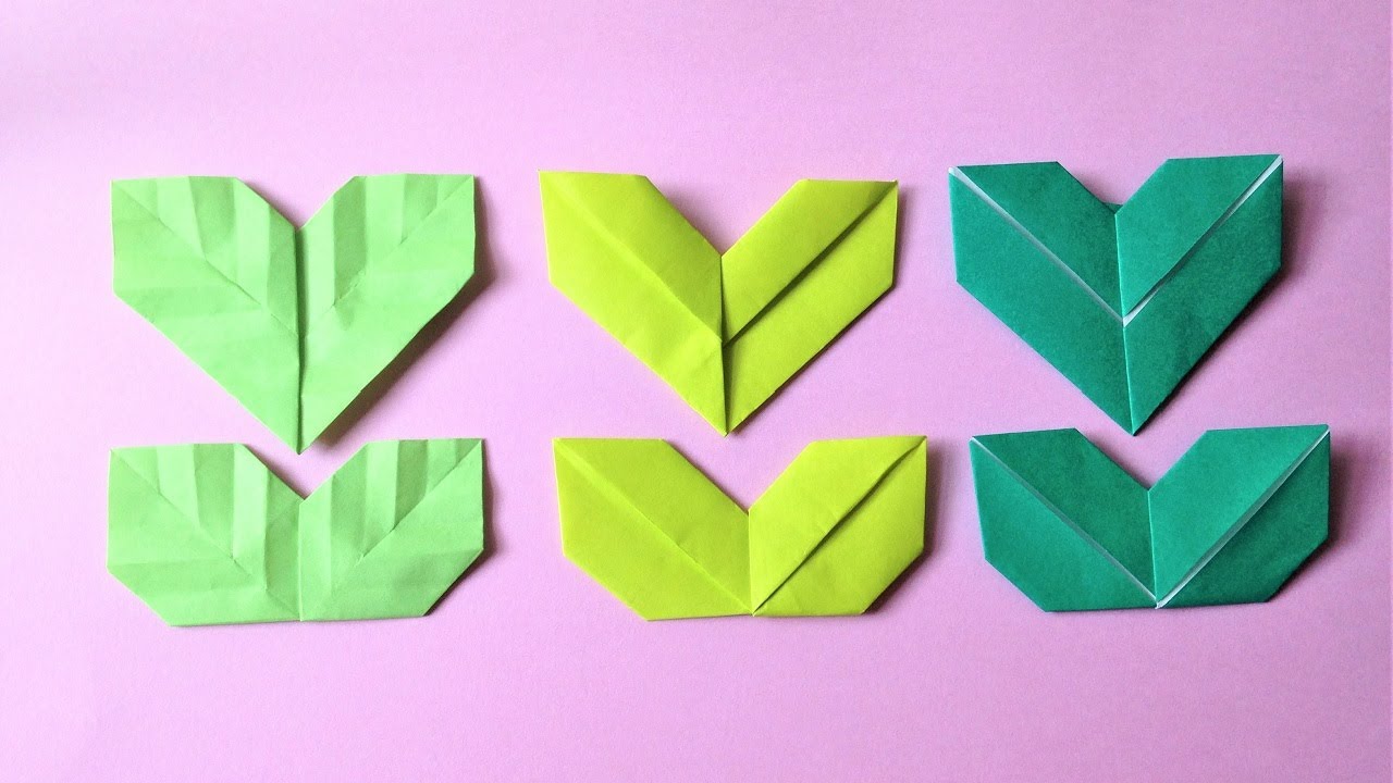 折り紙 葉っぱ 3種類の簡単な折り方 Origami Leaves Tutorial Niceno1 Youtube