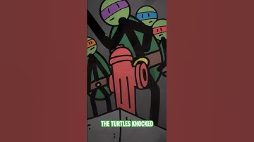 Ninja Turtles travel to another dimension as STICK FIGURES! 🐢 | #TMNT #Shorts