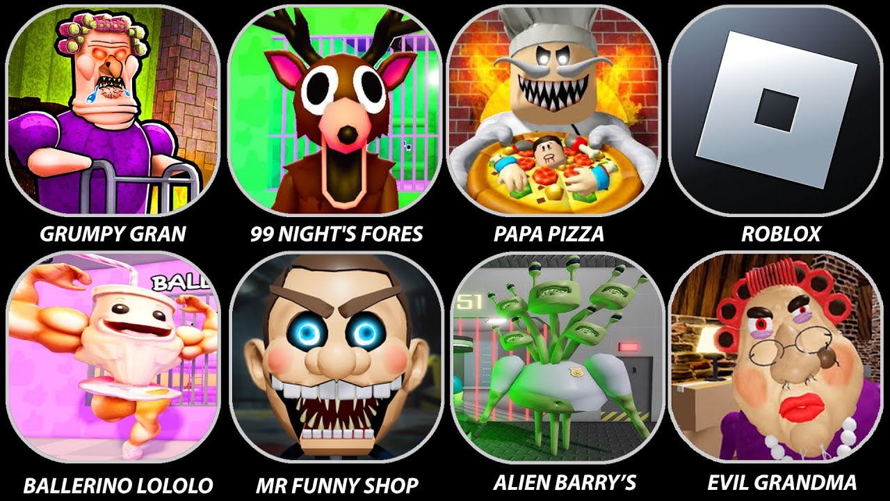 Escape Papa Pizza's Pizzeria,Evil Grandma,Ballerina Cappuccino Prison Run,99 NIGHT'S PRISON RUN