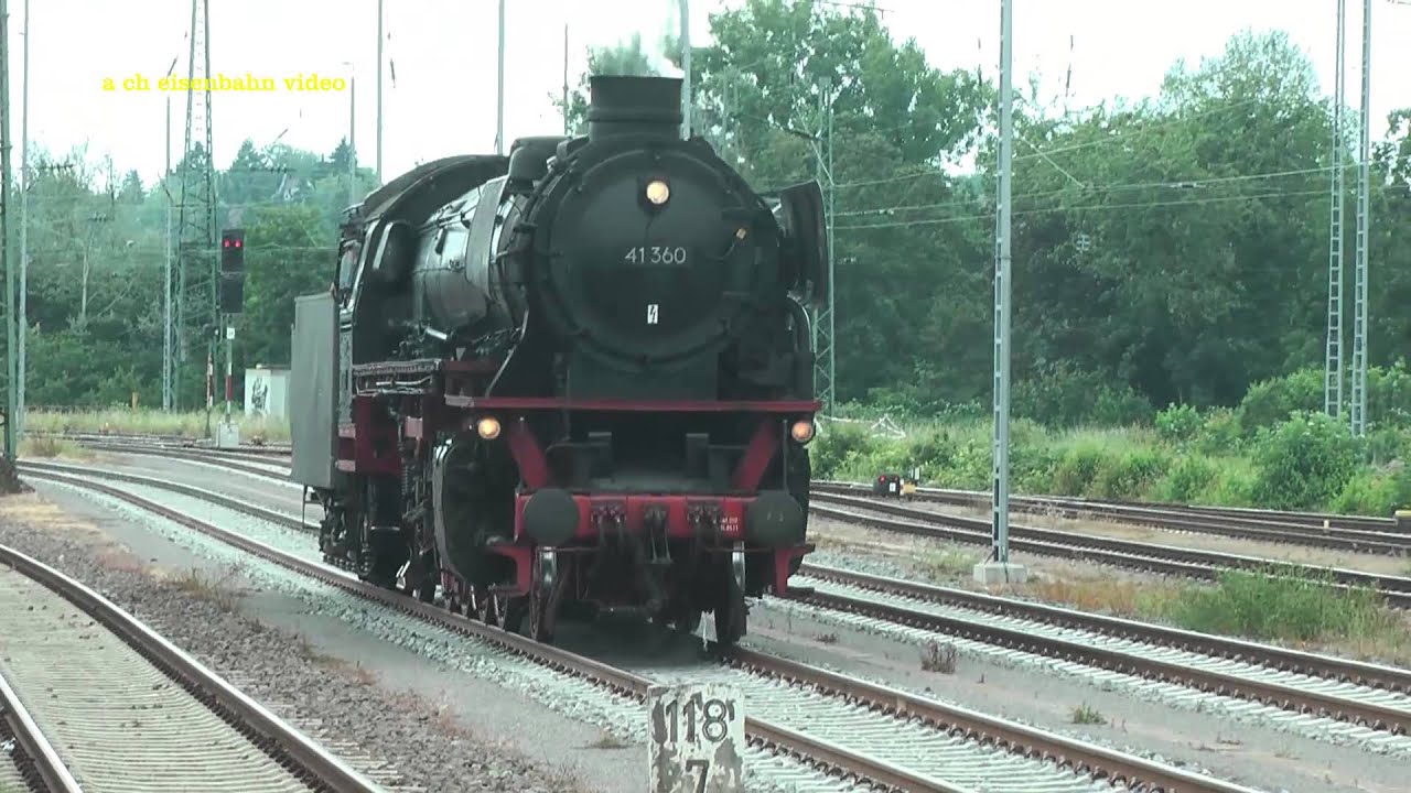 Highlights from Plandampf 2014 part 8   01 202 & 41 360 rejoin their trains for the return to Neusta - YouTube