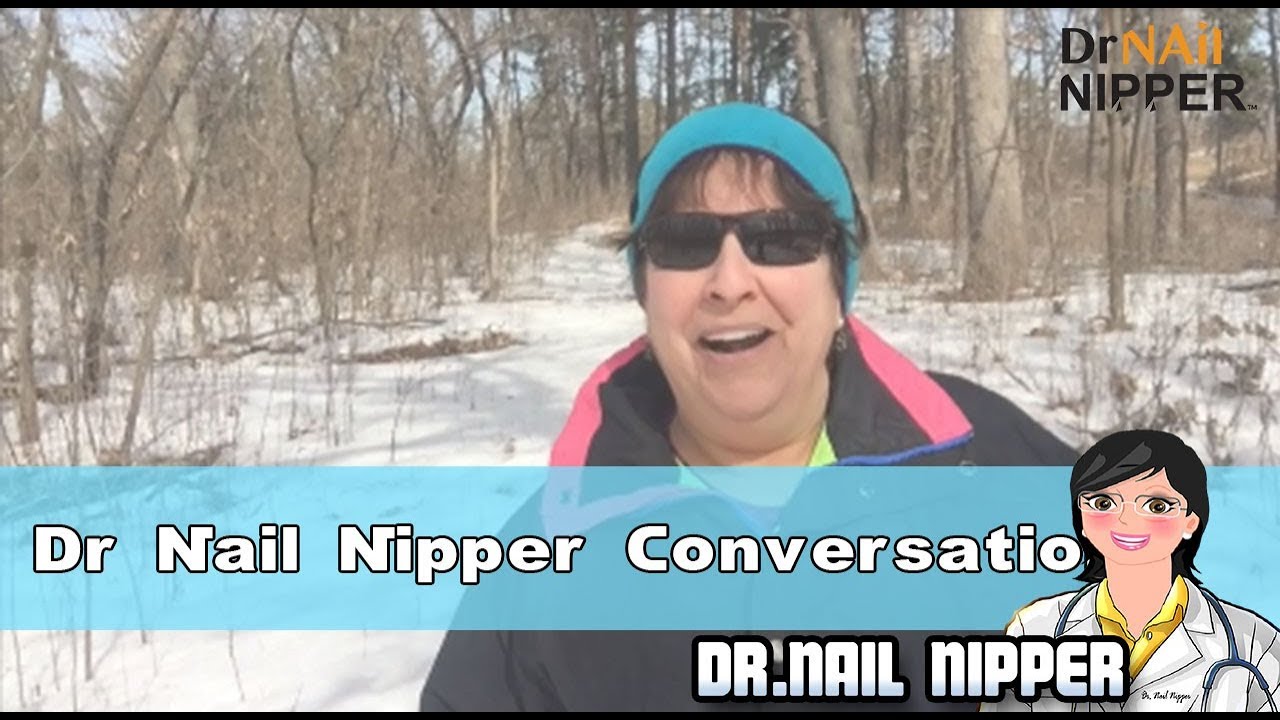 Hiking with Dr Nail Nipper.  Snowy Walk in the Woods