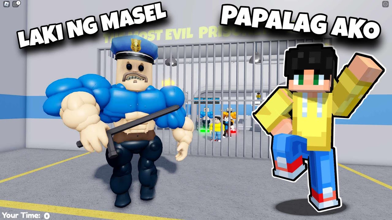 MUSCLE BARRY'S PRISON | SOBRANG LALAKE NG MASEL NI BARRY PARANG PUPUTOK sa ROBLOX