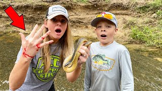 BITTEN by SNAKE While Exploring URBAN CREEK!! ( feat. Arms Family Homestead!)