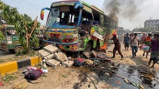 বাস কি নেশা করে চালায় | Bus Accident in Dhaka Narayanganj Link Road