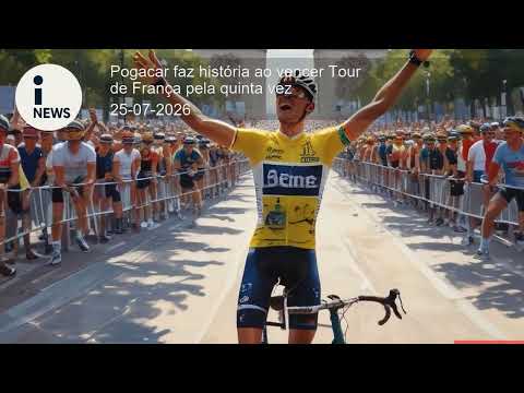 Video Pogacar faz história ao vencer Tour de França pela quinta vez