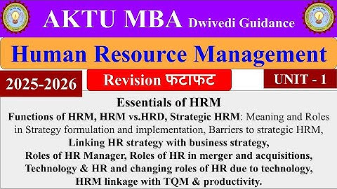 Human Resource Management MBA 2nd sem, Human Resource Management mba unit 1, #education #mbaclasses