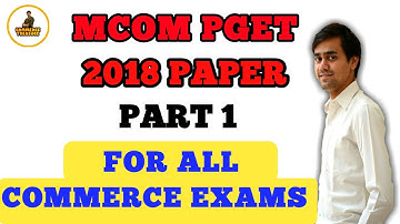 Mcom PGET 2018 exam Part 1 Karnatak University Dharwad. For all commerce exams.