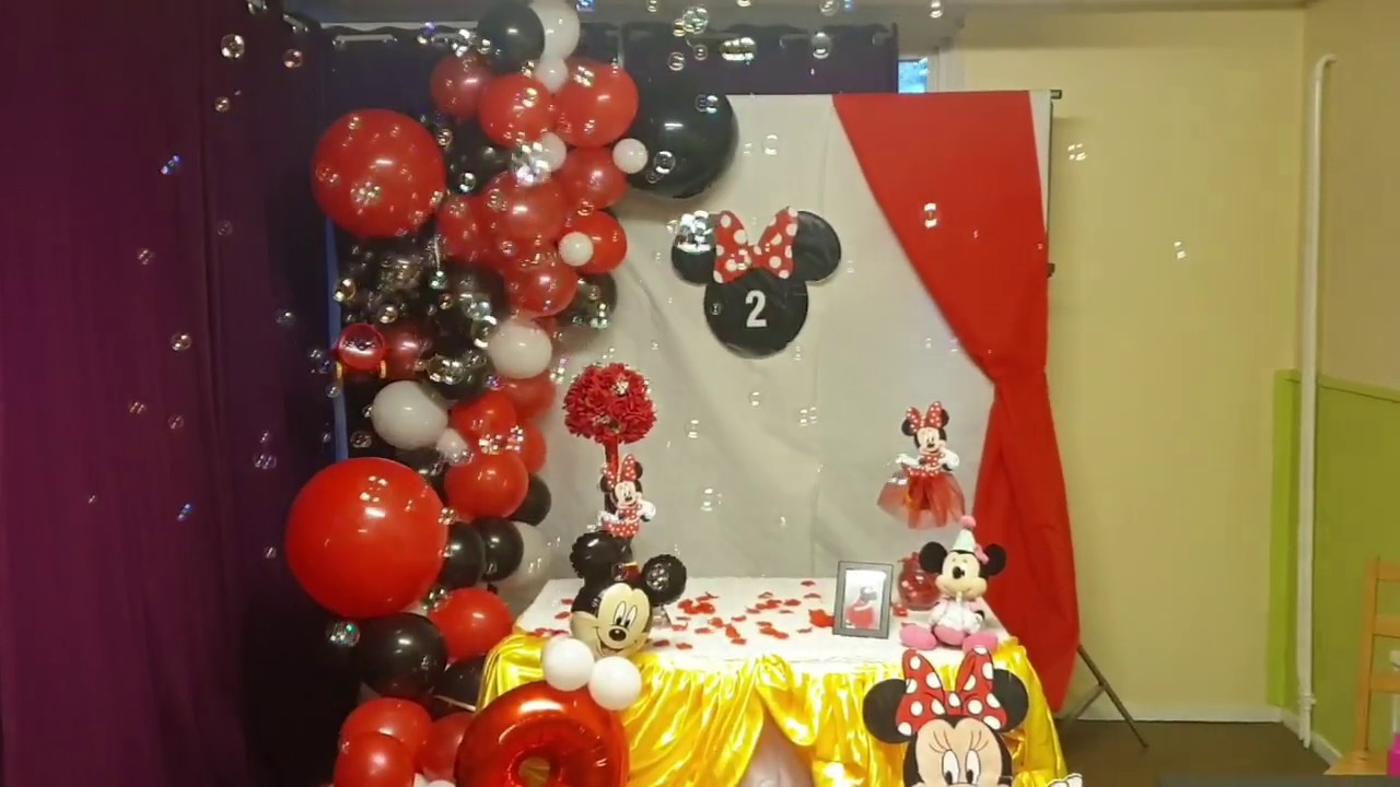 Decoracion De Minnie Mouse En Globos Youtube