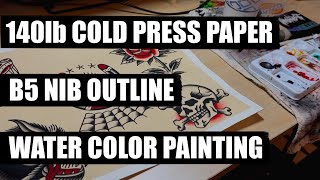 Celebrity How To Paint Tattoo Flash on 140lb Cold Press Water Color Paper Profile